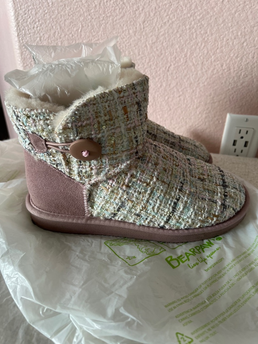Bernie Mev - Shearling Ankle Boots- Sheena /Pink Mix EU38 (7.5)